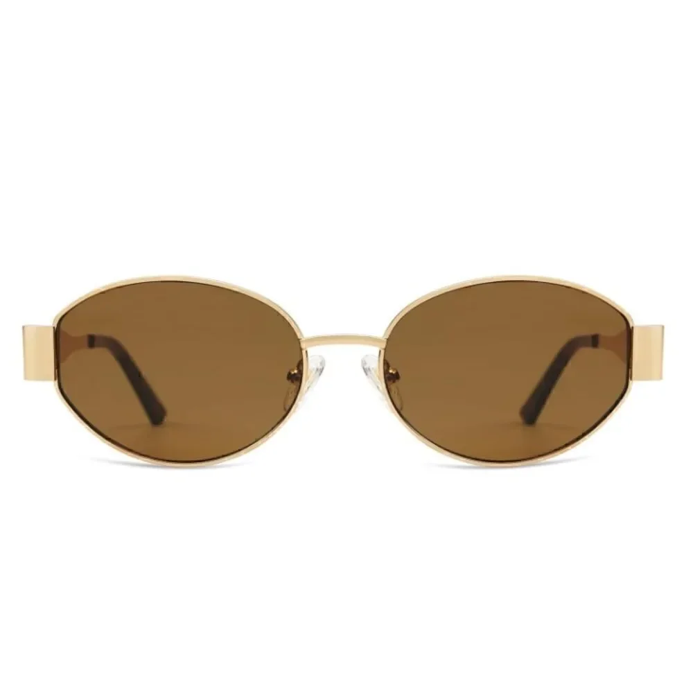 Tan lens Retro Oval Sunglasses